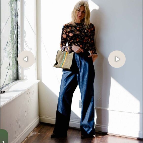 FRAME Chino Pleated Denim Jeans - Picture 1 of 5